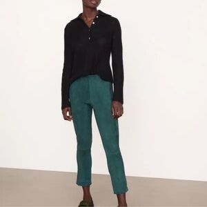 Vince Suede Leather Stretch Split-Hem Crop Pant The Mile Sz XS NWT 1250$♥️